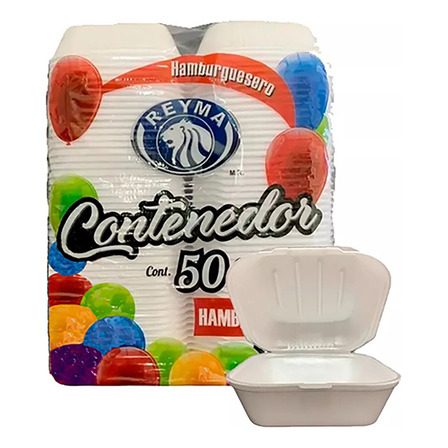 Contenedor Térmico Para Hamburguesas Reyma 50 Piezas Contenedor Térmico Para Hamburguesas Reyma 50 Piezas