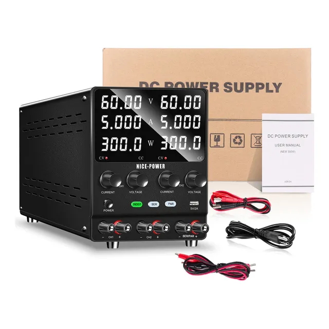 Nice-Power SPS605-2KD 4 En 1 Doble Canal Fuente De Alimentación Regulable 60v 5a One-touch series-parallel connection