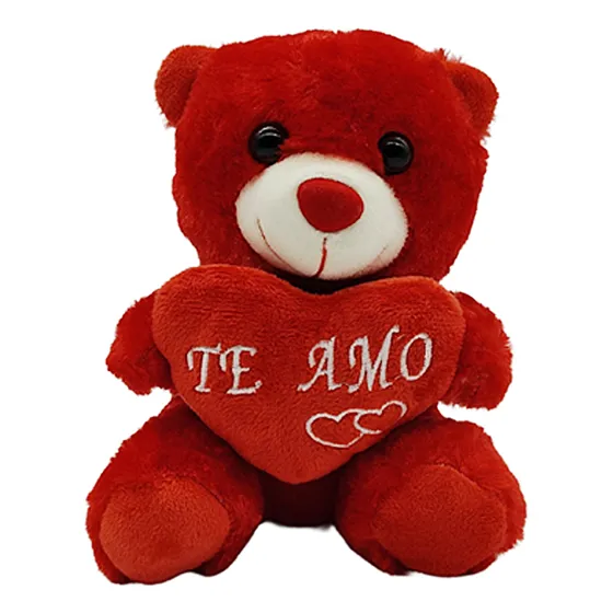 Peluche Oso Mediano Tres Colores Con Corazón Y Dedicatoria