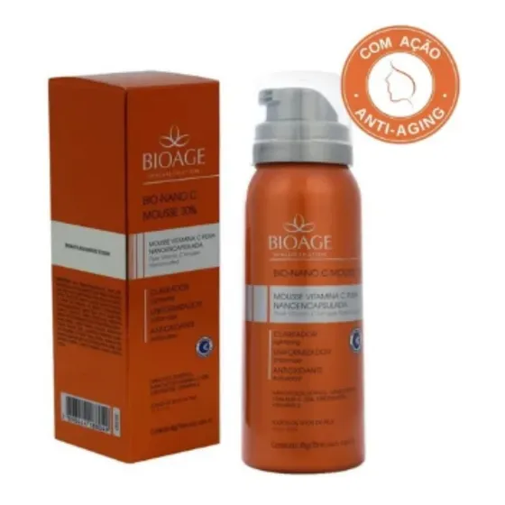 Vitamina C Pura 30% Mousse Clareador Facial Bioage