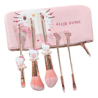 Set De Brochas De Maquillaje Hello Kitty 5 Piezas Set De Brochas De Maquillaje Hello Kitty 5 Piezas