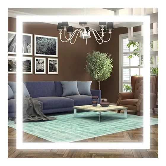 Espelho Led Com Touch Quadrado 70x70 Cm Salão De Beleza Luxo Moldura Frio