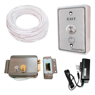 Kit De Cerradura Chapa Electrica Boton Plano 20m Cable Fuent Kit De Cerradura Chapa Electrica Boton Plano 20m Cable Fuent