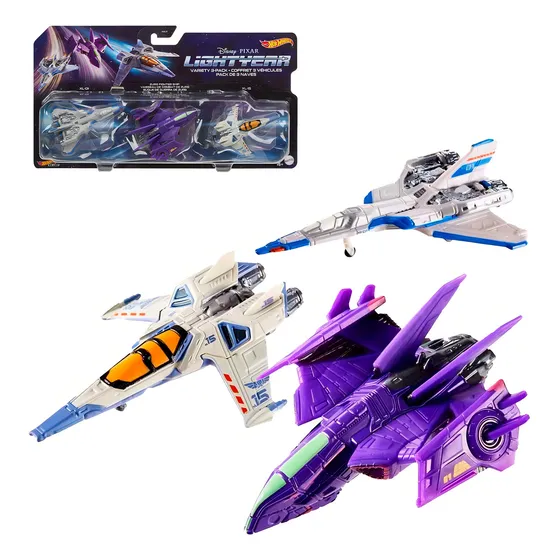 Hot Wheels Buzz Lightyear Set Vehiculos Disney Pixar Mattel Color Xl-01 / Zurg Fighter Ship / Xl-15 / 3 Naves Espaciales