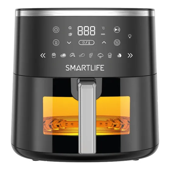 Freidora Sin Aceite Smartlife Airfryer Digital 6l Spender73 Negro