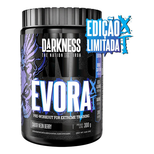 Pré-treino Com Cafeína Évora Xt 300g Darkness Neon Berry