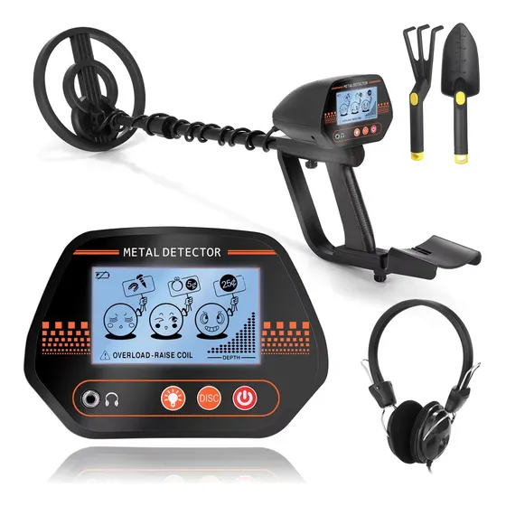 Detectores De Metales Ajustable Con Pantalla Auriculares