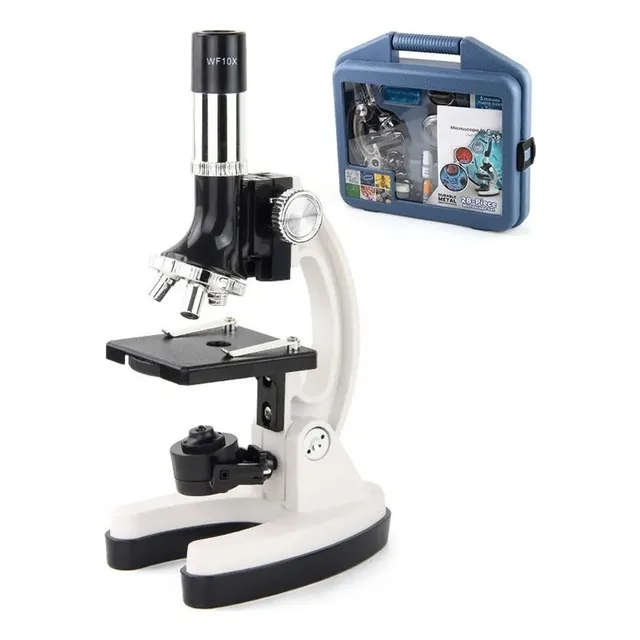 Set Microscopio + Kit De Accesorios 1200x Maletin Plastico
