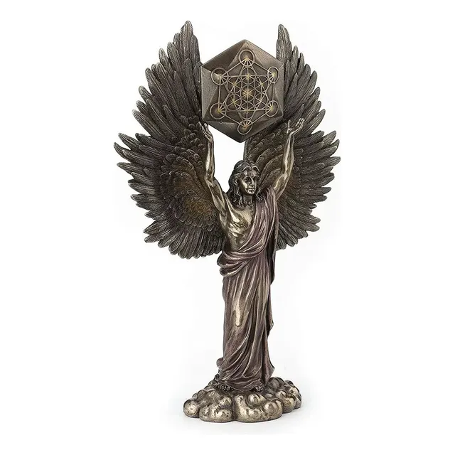 Novo Arcanjo Metatron Com Cubo - Resina Fina Anjo Protetora