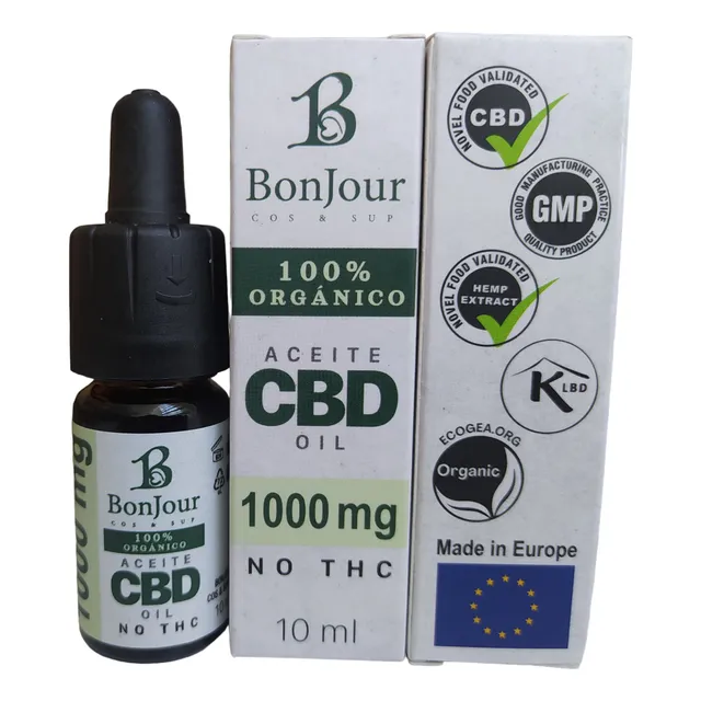 Aceite De Cbd 100% Orgáncio Sin Thc 1000mg (10%) 10ml