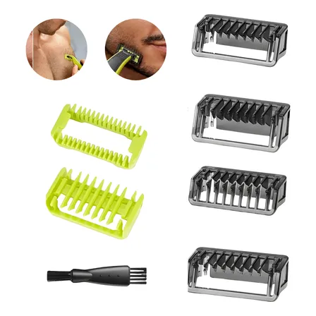 Kit Pentes Para Barbeador Elétrico Philips Oneblade Compatív Preto E Verde