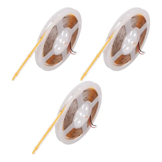 3 Cintas Led 12v Cob Ip54 320led/m 3000k Luz Cálida 5mt