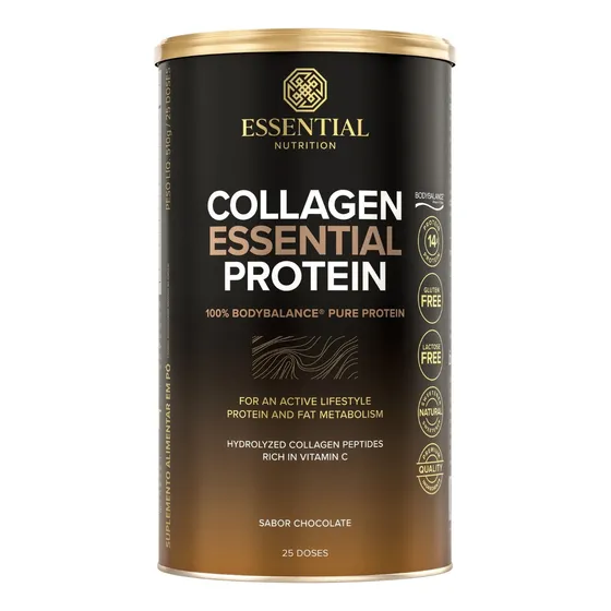 Collagen Essential Protein 457,5g Essential Nutrition Sabor Chocolate Trufado