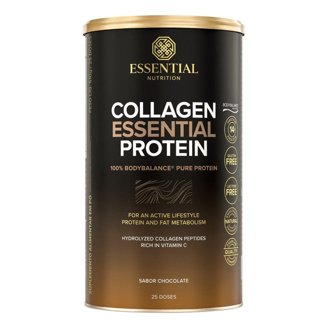 Collagen Essential Protein 457,5g Essential Nutrition Sabor Chocolate Trufado Collagen Essential Protein 457,5g Essential Nutrition Sabor Chocolate Trufado