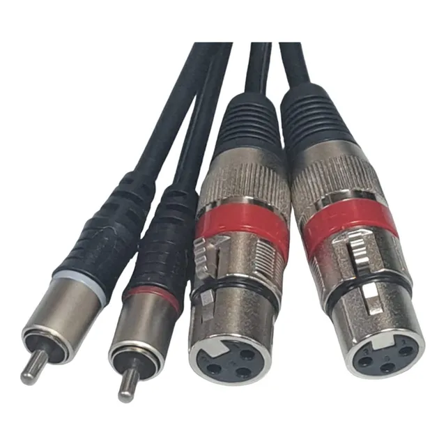 Cable 2 Xlr Hembra A 2 Rca Profesional 50cm
