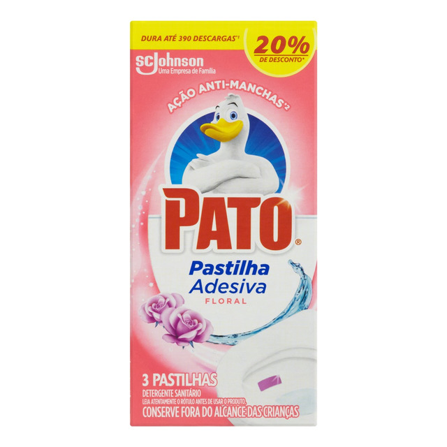 Detergente Sanitário Pastilha Adesiva Floral 3 Unidades Pato Detergente Sanitário Pastilha Adesiva Floral 3 Unidades Pato