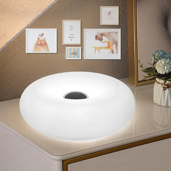 Lámpara Led De Mesa Moderna Con Forma De Dona Regulable