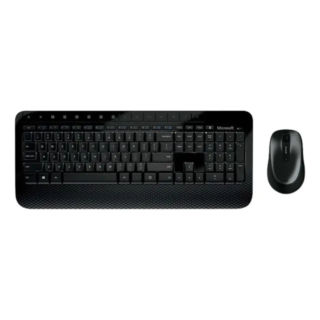 Kit de teclado y mouse inalámbrico Microsoft 2000 Inglés US de color negro