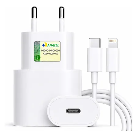 Carregador De Celular iPhone Turbo Rápido USB-C + Cabo Reforçado Compatível com Iphone 11 12 13 14 F Flitz