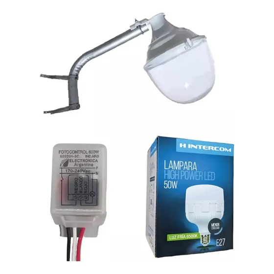Artefacto Luminaria Alumbrado Publico Led 50w + Fotocontrol