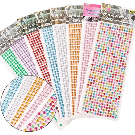 Set 12 Strass Autodhesivo Face Stickers Cristales Rostro