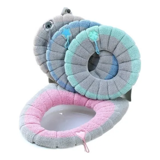 * 4pzs Cubre Asiento Funda Lavable Cálida Inodoro Taza Wc