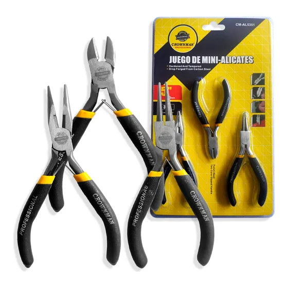 Set 3 Mini Alicates De Precision 5 Pulgadas Joyeria Y Otros