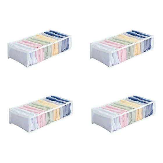 Kit 4 Organizador Gaveta Camisetas Pijama 11 Nichos 10x40x20
