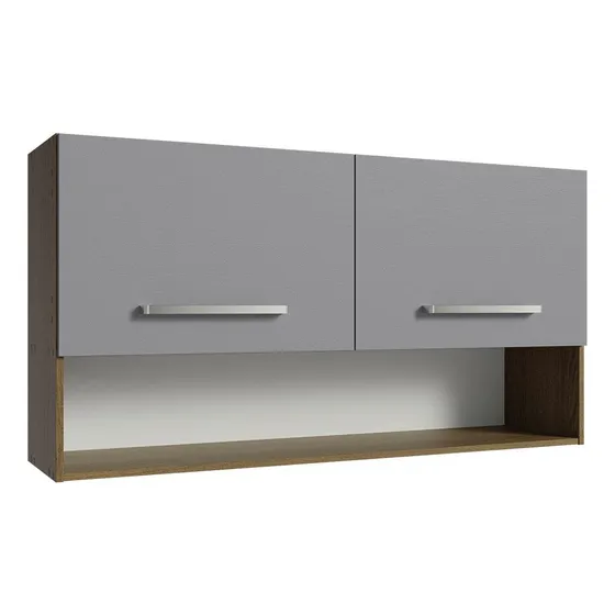 Alacena Gabinete Superior Cocina Madesa Emilly 105cm Color Marrón/Gris