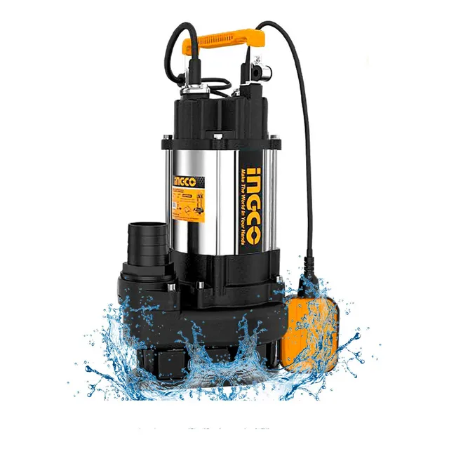 Bomba Sumergible Ingco 1100w Agua Sucia/limpia 1.5hp Residua Color Amarillo