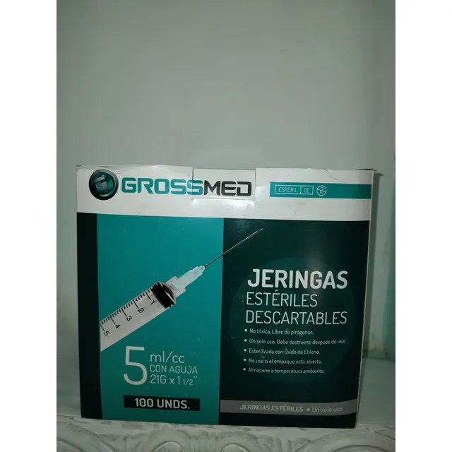 Jeringas Estériles Marca Crossmed De 5cc Desechables
