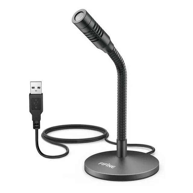 Microfono Usb Flexible Sobremesa Fifine K050 Color Negro