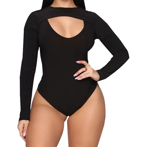 Body Para Dama Manga Larga Escotado