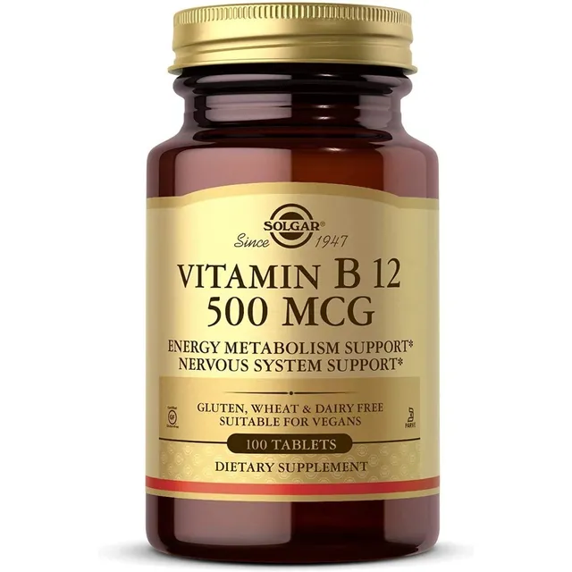 Vitamina B12 500 Mcg Solgar 100 Tabletas