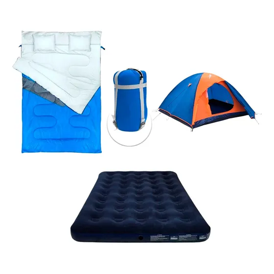 Kit Camping Ntk Barraca 4p+colchão Inflávelcasal+saco Dormir