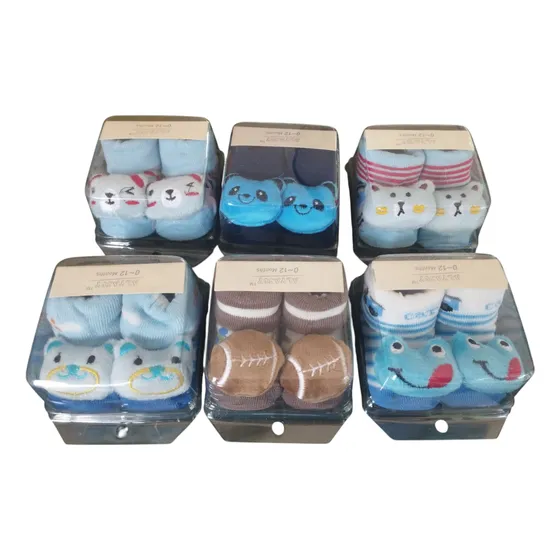 6 Pares De Medias Para Bebe Zapaticos Niño Y Niña En Cajita