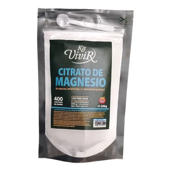 Citrato De Magnesio Puro Kit Vivir S/tacc 400 Porciones 