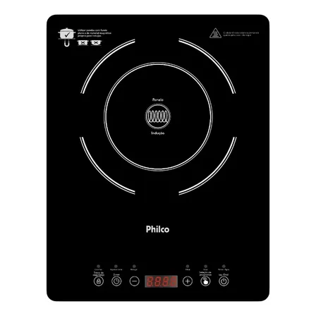 Cooktop De Indução Portátil 1 Boca Touch Display Digital Preto 127v