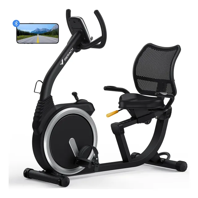 Merach Bicicleta Estatica Reclinada Magnetica Alta Gama Lcd