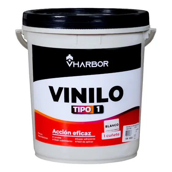 Pintura Vinilo Tipo 1 Interior Blanco Cuñete (vharbor)