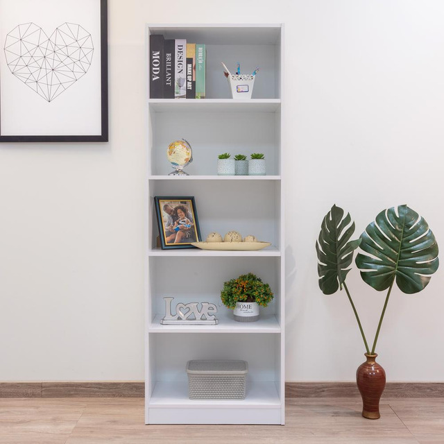 Estante Livreiro Branca 100% Mdf Com 5 Nichos Àpila Rimo Estante Livreiro Branca 100% Mdf Com 5 Nichos Àpila Rimo