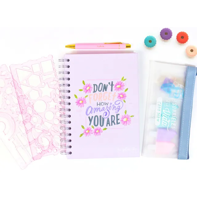 Kit Bullet Journal, Libreta Punteada, Marcatextos, Gomas