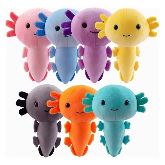 * Ajolote De Peluche Axolotl Kawaii 20 Cm Colores