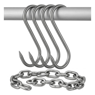 Kit 2 Corrente 55cm Churrasco E Ganchos S Em Aço Galvanizado Kit 2 Corrente 55cm Churrasco E Ganchos S Em Aço Galvanizado