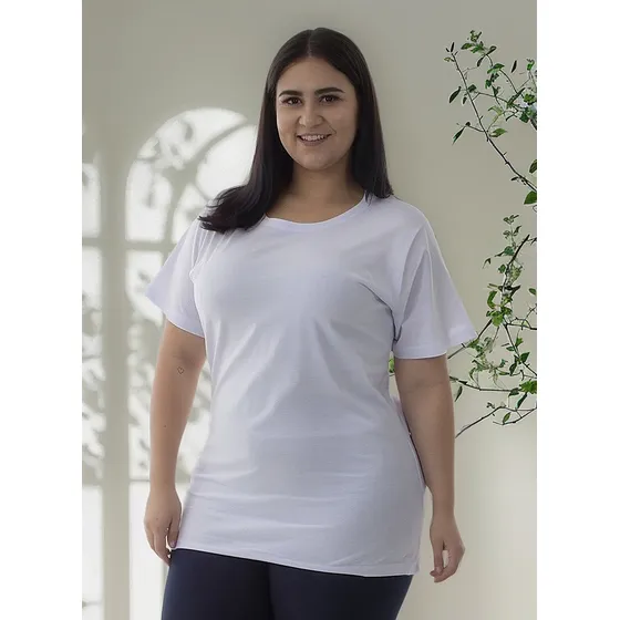 Camiseta Plus Size Tamanhos Grandes Dia A Dia 100% Algodão
