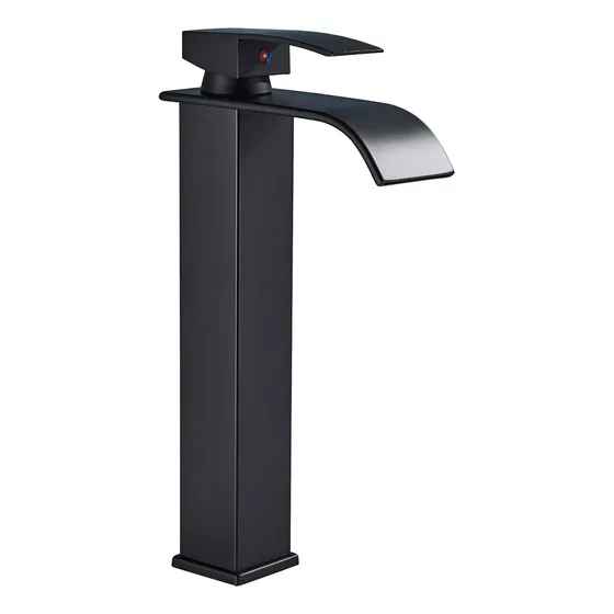 Grifo Tipo Cascada Para Lavabo De Baño, Negro