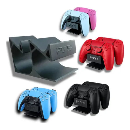 Suporte Duplo De Mesa P/ Controles Playstation Ps5 Dualsense Preto