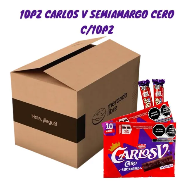 Carlos V Semiamargo Cero 10 Pack Con 10 Pzas C/u