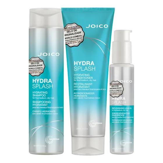 Joico Kit Triplo Hydra Splash Shampoo Condicionador Leav In 