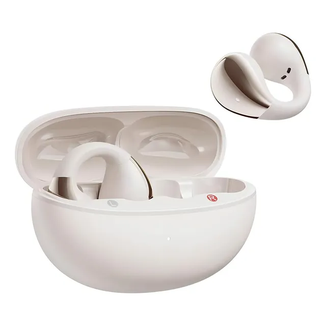 Auriculares deportivos Qcy C30 Ear Clip Bt 5.4 de doble conexión color blanco